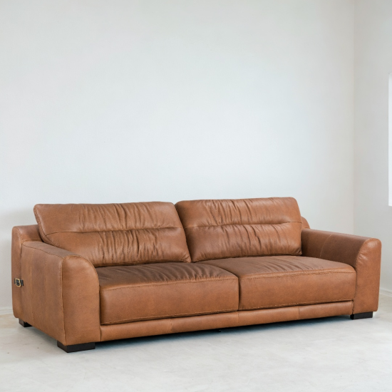 Orsini Sofa in Sterling Dark Tan SemiAniline Leather